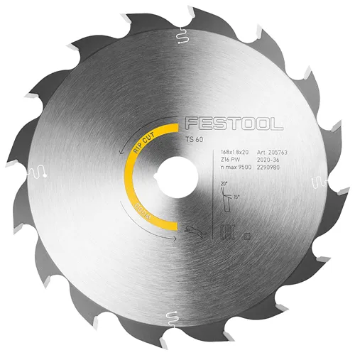 Festool Körfűrészlap HW 168x1,8x20 PW16 WOOD RIP CUT