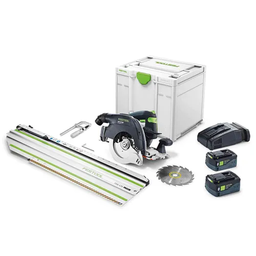 Festool Akkus kézi billenőbúrás körfűrész HKC 55 5,0 EBI-Set-FSK 420