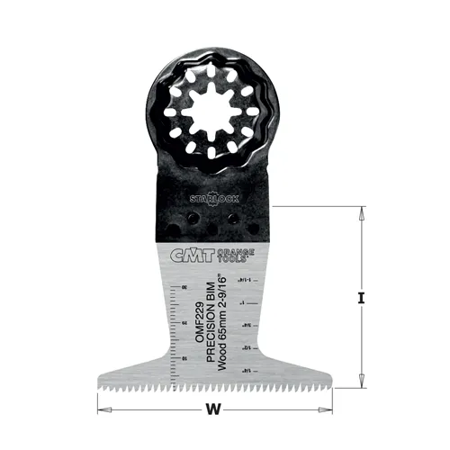 CMT Starlock Merülő fűrészlap BIM meghosszabított élettartammal és japán fogazattal, fára - 65 mm, 50 db-os készlet