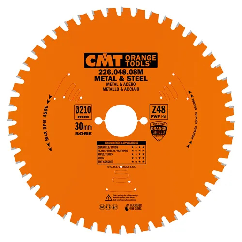 CMT Körfűrészlap fémre - D184x2,0 d15,8 Z48 HW