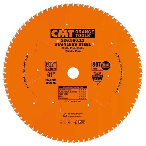 CMT XTreme Körfűrészlap rozsdamentes acélra - D305x2,2 d25,4 Z80 HW