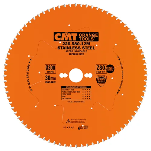 CMT XTreme Körfűrészlap rozsdamentes acélra - D300x2,2 d30 Z80 HW