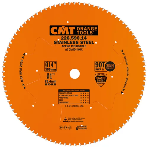 CMT XTreme Körfűrészlap rozsdamentes acélra - D355x2,2 d25,4 Z90 HW
