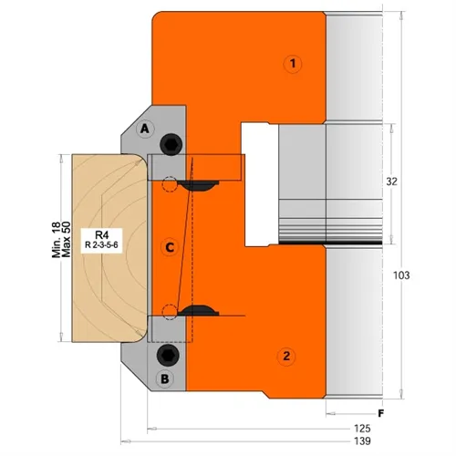 CMT kés  C694005-hez - késpár R4+45° prof.A4 felső