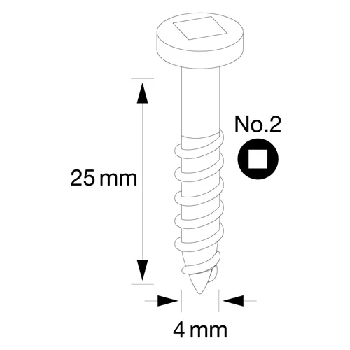 IGM Pocket Hole csavarok - 4x25 mm, ritka menet, hengeres fej, 500 db