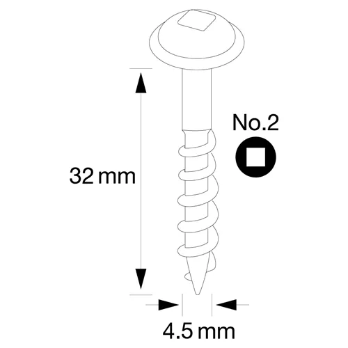 IGM Pocket Hole csavarok - 4,5x32 mm, ritka menet, tányérfejű, 300 db