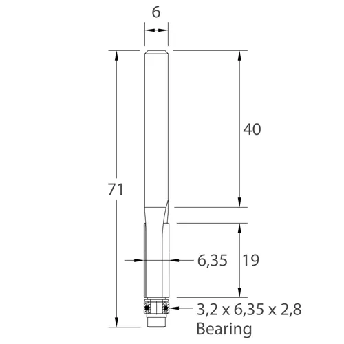 IGM M106 Éllevágó maró - D6,35x19 L71 S=6 HW