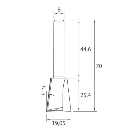 IGM M118 Fogazó maró - 7° D19,05x25,4 L70 S=8 HW