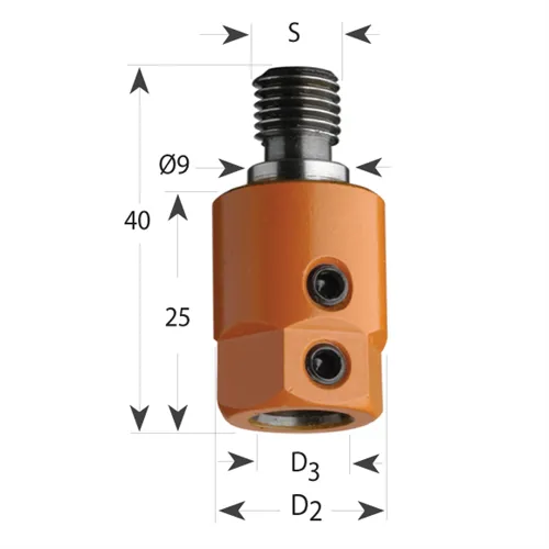 Befogó hüvely 358 hengeres felfekvő felülettel d9, M8-S8 fúróhoz, D16x25x40 M8 LH (Kicsomagolt)