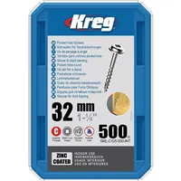 Kreg Zinc Maxi-Loc csavarok rejtett kötésekhez, 32 mm, durva menet, 500 db (Kicsomagolt)