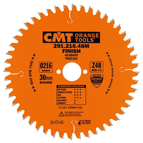 CMT Industrial Körfűrészlap elektromos szerszámokhoz univerzális - D216x2,8 d30 Z48 HW -5°Neg (Használt)