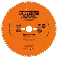 CMT Industrial Körfűrészlap rozsdamentes acélra - D250x2,2 d30 Z72 HW (Használt)