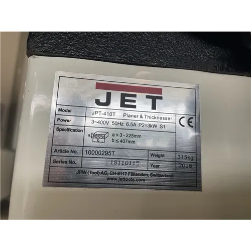 JET JPT-410 Egyengető és vastagoló gyalugép (Használt)