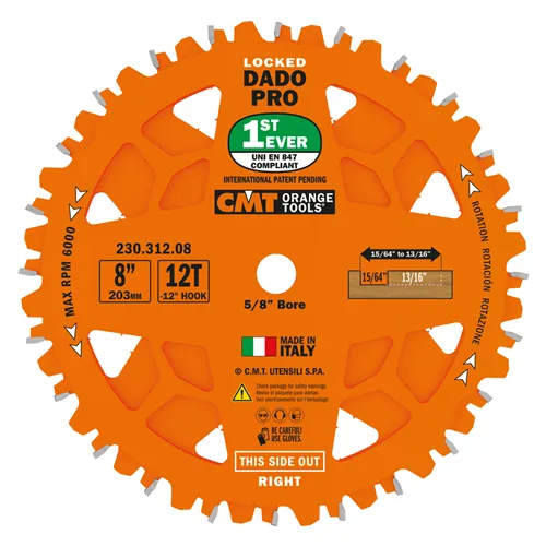 CMT hornyolótárcsa készlet DADO PRO - D203x6,2-20 d15,87 Z12 HW (Használt)