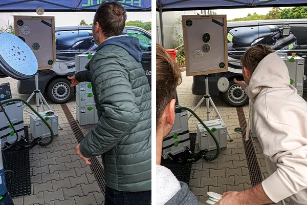 Zsúfolt bemutatóterem az IGM-ben a Festool Roadshow 2025 során